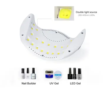 LKE 48W Søm Tørretumbler SOLEN X9 UV-Lampe, 3 Timed Mode Med Automatisk Detektering Søm Lampe til Negle Tørring Builder Gel UV-Nail Tørretumblere