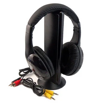 5-i-1 Wireless Stereo-Hovedtelefoner med 3,5 mm Musik Mikrofon med støjreduktion TV Høretelefoner til MP3-PC-TV-FM-iPod-telefon