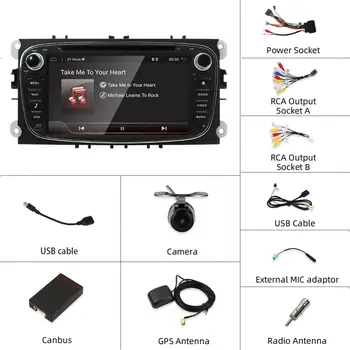 Bosion Android 10.0 bil DVD-For Ford/Focus/S-Max/Mondeo 9/GalaxyC-Max Bil Radio Mms Video-Afspiller, GPS Navigation 2din