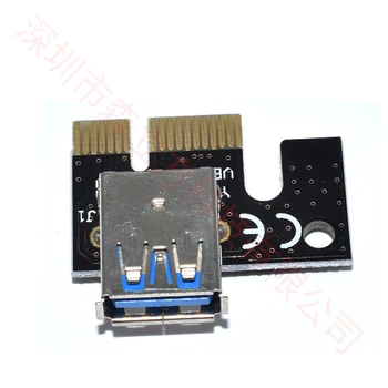 NY High performance USB 3.0 PCI-E Riser Express 1X 4x 8x 16x Extender Riser-adapterkort SATA-15 bens han til 6pin strømkabel