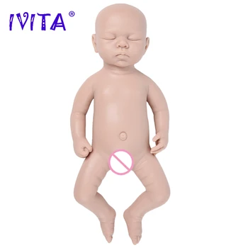 IVITA WG1507 46cm 3,2 kg Lukkede Øjne Full Body Silikone Bebe Reborn Baby Dolls Umalet Ufærdige Bløde Dukker DIY Blank Legetøj Kit