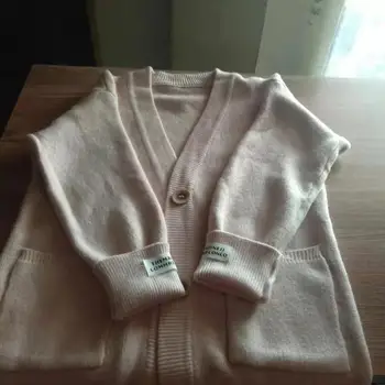 Cashmere Cardigan Kvinder Sweater I 2019, Efterår Og Vinter V-Hals Enkelt Breasted Varmt Tøj Trække Femme Hiver Casual Løs Cardigan