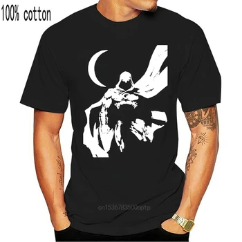 Komiske Moon Knight Den Fiktive Ridder - Sort T-Shirt Harajuku Toppe, Mode, Klassisk T-Shirt