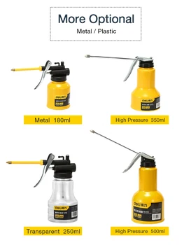 DELI 500ML Klar Olie Kan højtryk med Smørenippel fedtsprøjte Udvidet Sprinkler Plast Olie Pumpe Dåser Mini Hjem Injector Kan