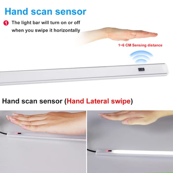 20 cm 30 cm 40 cm 50 cm LED Side scan sensor lys Løfte dæmpning Lys rør Kabinet Lys 5V USB til Køkken skab vinkøler