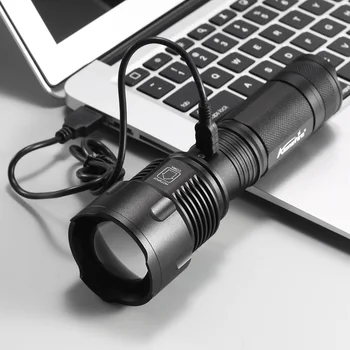 AloneFire X981 Zoomable mest kraftfulde led-lommelygte Lanterne Fakkel USB-Genopladelige Udendørs Håndholdt projektør