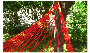 Nylon Hængekøje Bærbare Have Mesh Net Sovende Seng Hamaca til Udendørs Camping Rejser Hamak Blå Grøn Rød Hamac