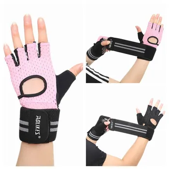 Non-slip fitness Cykel handsker taktiske handske åndbar halv finger handsker, cykling handsker udendørs sport riding udstyr pink