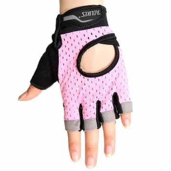 Non-slip fitness Cykel handsker taktiske handske åndbar halv finger handsker, cykling handsker udendørs sport riding udstyr pink