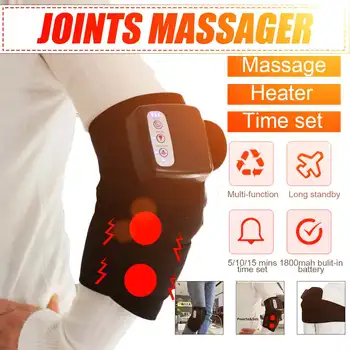Elektrisk Knæ Massage Vibrador Varme Langt Infrarød Fælles Tilbage Massageapparat Skulder, Albue Bandage Støtte Knæet Behandling Tid Indstilling