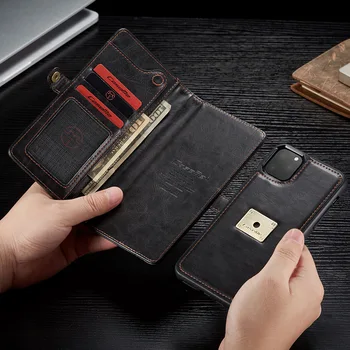 CaseMe Luksus Til Iphone 7 8 Plus X XS-XR Ægte Læder Multifunktions-Flip Card Wallet taske Til Iphone 11 12 Pro Max Telefon Taske