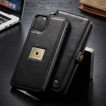 CaseMe Luksus Til Iphone 7 8 Plus X XS-XR Ægte Læder Multifunktions-Flip Card Wallet taske Til Iphone 11 12 Pro Max Telefon Taske