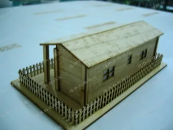 Eur Klassiske boliger boliger model hegnet hytte Træ-model kits