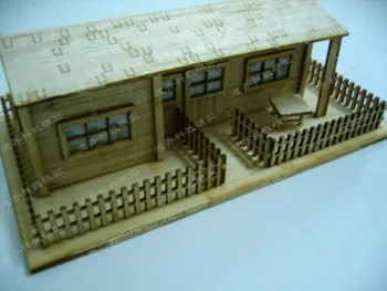 Eur Klassiske boliger boliger model hegnet hytte Træ-model kits