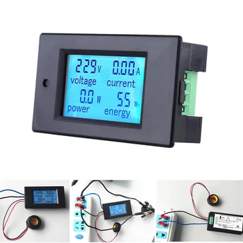 AC Multi-funktion Digital Meter Power Energy Spænding Meter Power Panel Meter Skærm med Stor skærm LCD-Elektrisk Instrument,