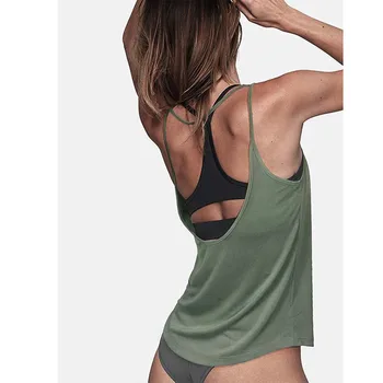 Kvinder Workout Fitness Tank Sommer Sport Vest Fitness-shirt uden Ærmer Yoga Tank Tops Kvinder Tilbage Hurtig Tør ren farve Yoga-Shirts