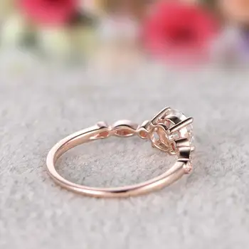 Naturlig Diamant i 18K Rosa Guld Ringe for Kvinder Bryllup Bands Luksus Fine Mode Smykker Par Bryllup Joyeria Fina Ringe