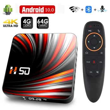 Android TV Box Android 10-4GB-32GB, 64GB 4K H. 265 Media Afspiller 3D-Video 2,4 G 5 ghz Wifi Bluetooth Smart TV-Box Set-top boks
