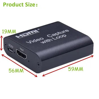 Mini optage Video HDMI Nye Kommende grafikkort HD video capture-kort Til PS4 Spil, DVD, HD-Kamera Optagelse af Live Streaming Loop Out