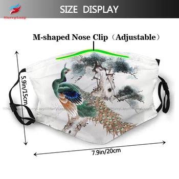 Peacock Facial Mask Lyst Til Voksen Justerbar Cool Design Klud Ansigt Munden Maske Med Filter