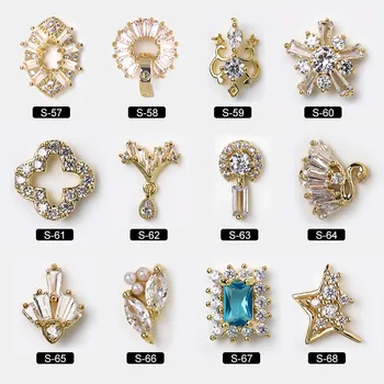 5pcs/masse 3D-Luksus-Kærlighed Vedhæng 3D Legering Nail Art Zircon Pearl metal Krystal negle tilbehør DIY Negle Dekoration Søm charms