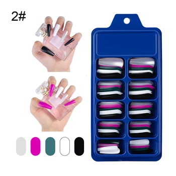 24Pcs Dame Falske Negle Stiletto Tips Candy farve Falsk Søm UV Gel Let at Anvende Kunstige Negle Salon Pige Nail Art