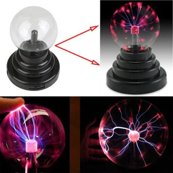 USB-Magic Black Base Glas Plasma-Ball Night Light 3/4/5/6/8 Inches Elektrostatisk krystalkugle Nyhed Lyn Part Lampe