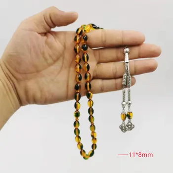 Gul Harpiks Tasbih mands armbånd Muslimske gave til Eid masbaha 2020 Nye design Misbaha arabisk Rosenkrans