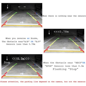 Koorinwoo Synlige Video Bil Parkering Sensorer 8/6/4 Sonder Baggrundslys Foran Med Bageste Alarm Parktronic For DVD-Andriod Media System