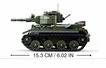 347Pcs Militære WW2 anden Verdenskrig BT-7 Tank Model byggesten Sæt 2 Tal Mursten Pædagogisk Legetøj for Børn