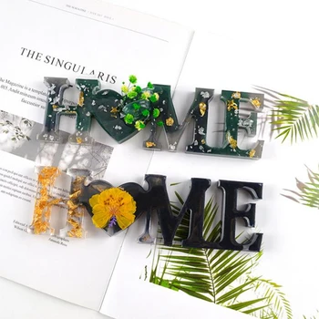 Gennemsigtig, Silikone Formen engelsk brev skimmel 26 bogstaver i kærlighed Til udsmykning DIY smykker, krystal epoxy silikone formen