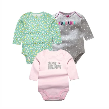 3 STK/MASSE Søde Nyfødte Baby Tøj med Lange Ærmer i Bomuld Baby Drenge Piger Tøj Baby Body Tegnefilm Spædbarn Jumpsuits