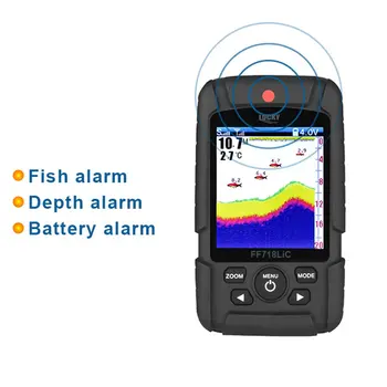 2021 NYE Detektor Fiskeri Alarm Fast Vandtæt fishfinder Skærm 2-i-1 Trådløst Ekkolod Transducer-Kablet Ekkolod
