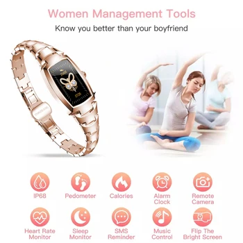 Smart Ur til Kvinder Mode LIGE Kvinder Ure pulsmåling Ring påmindelse Bluetooth Damer Smart ur Til IOS Android