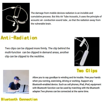 Trådløse Bluetooth Headset Sport Luft Anti-stråling Skjult Air Tube Bluetooth-Hovedtelefoner i-Øret til iPhone og Android-Samsung