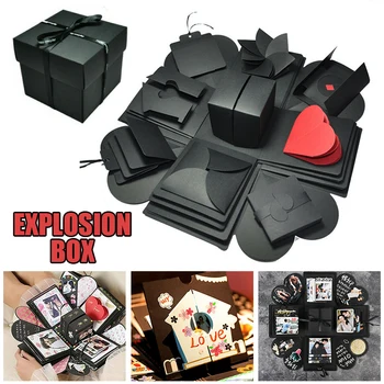 Sekskant Overraskelse Eksplosion Box Scrapbog DIY Foto Album for Valentine Kærlighed Hukommelse Jubilæum Kreative Eksploderende gaveæsker
