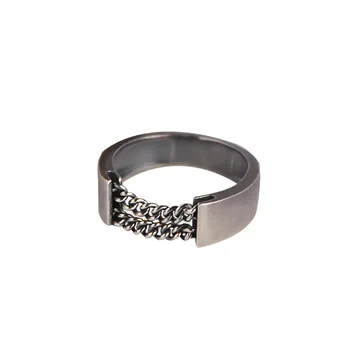 Silvology 925 Sterling Sølv Kæde Ringe Vintage Blank Gøre Den Gamle Harajuku Stil Japan Ringe til Kvinder Kontor Smykker Designer