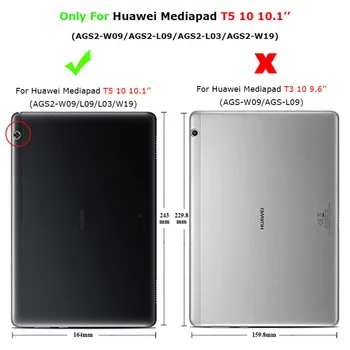For Huawei MediaPad T5 10 Tilfælde PU Læder Hånd Holder Cover Til Huawei T5 10 AGS2-L09/L03/W09/W19 10.1