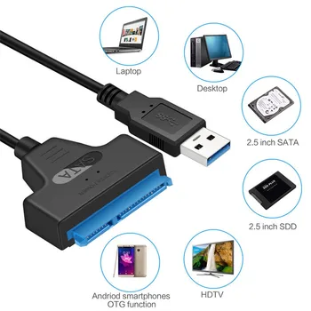 Høj Kvalitet Computer Kabel USB 3.0 og SATA-22 Pin-2,5 Tommer Laptop Hårdt sata kabler til diskettedrev Adapter-Stik Kabel Føre