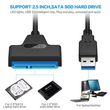 Høj Kvalitet Computer Kabel USB 3.0 og SATA-22 Pin-2,5 Tommer Laptop Hårdt sata kabler til diskettedrev Adapter-Stik Kabel Føre