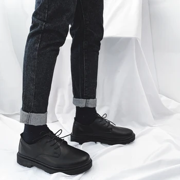 Mænd Fashion Formelle Sko Sort Split Læder Sneakers Business Sko, Der Passer Komfortable Sko Kjole Sko Teenager Størrelse 35-47