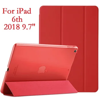 Slim-Folio Stand Coque til iPad 2018 iPad 9.7 6 Tilfælde Magnetisk Smart Auto-Søvn PVC A1893 A1954 Cover til iPad 6 2018 9.7 Dække