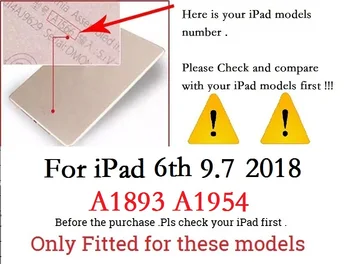 Slim-Folio Stand Coque til iPad 2018 iPad 9.7 6 Tilfælde Magnetisk Smart Auto-Søvn PVC A1893 A1954 Cover til iPad 6 2018 9.7 Dække