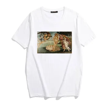 At male birth of Venus olie maleri Kvinder mode print T-shirt Nye sommer fritid Harajuku løs O-Hals tøj til kvinder