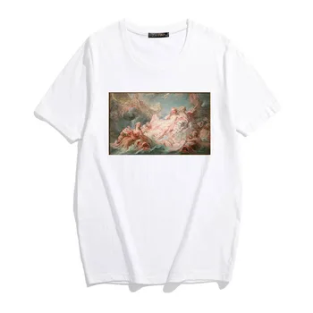 At male birth of Venus olie maleri Kvinder mode print T-shirt Nye sommer fritid Harajuku løs O-Hals tøj til kvinder