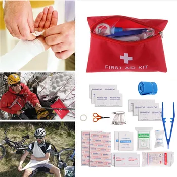 12 Art/Pack Udendørs Emergency First Aid Kit Pose Pose Rejser, Sports-Redning Medicinsk Behandling Vandring Camping Taske Survival Kit