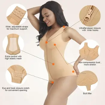 Kvinder Organ Shaperen Slankende Shapewear Push Up Bh, Body Mave Kontrol Talje Træner Corset Butt Løfter Korrigerende Undertøj