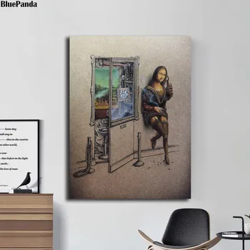 Mona Lisa Ringer Olie På Lærred Maleri Udskriver Billede Plakat På Væggen, Stue Dekoration I Hjemmet Indretning