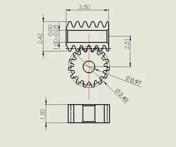 1/87 statisk skifte gear 15T micro orm gear 0.2 modul gear