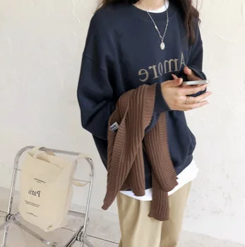 2020 Efteråret Ny Japansk Stil Tøj Casual Skjorter Kvinder Toppe Fuld Ærme Regelmæssig Længde Løs Sweatshirt Bomuld SMARTE QT190